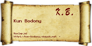 Kun Bodony névjegykártya